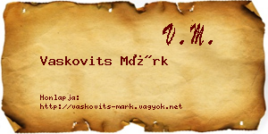 Vaskovits Márk névjegykártya