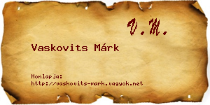 Vaskovits Márk névjegykártya