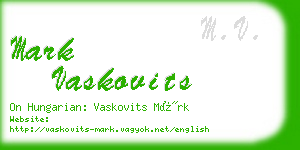 mark vaskovits business card